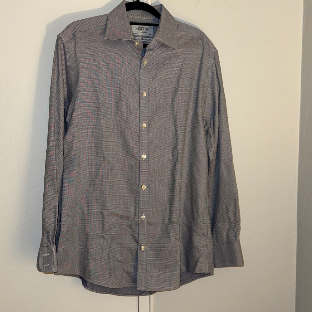 Men’s Charles Tyrwhitt Blue Checkered Dress Shirt